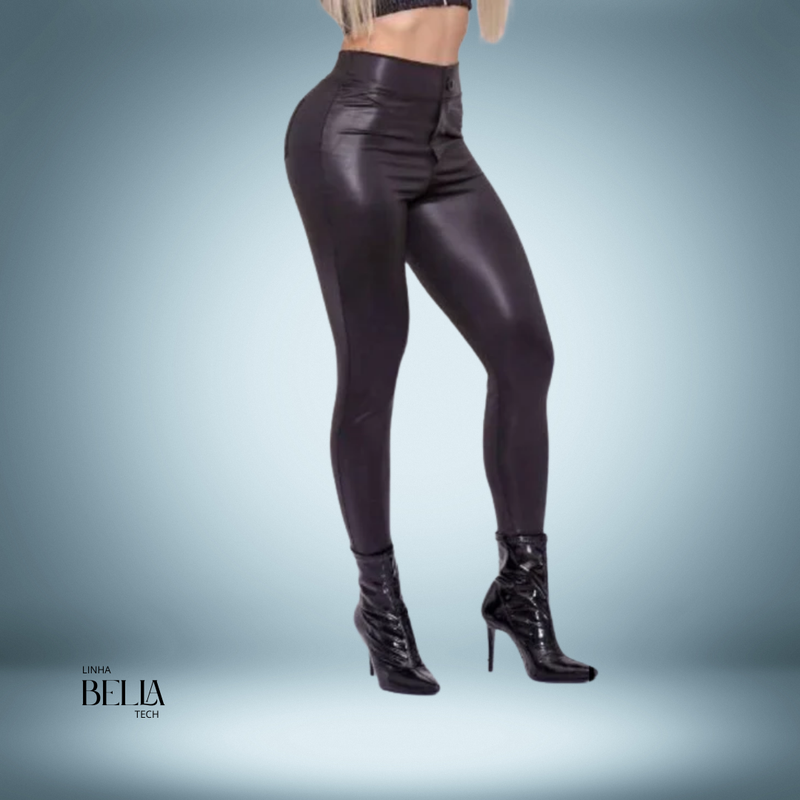 Calça Disco Cirre Legging Cintura Alta