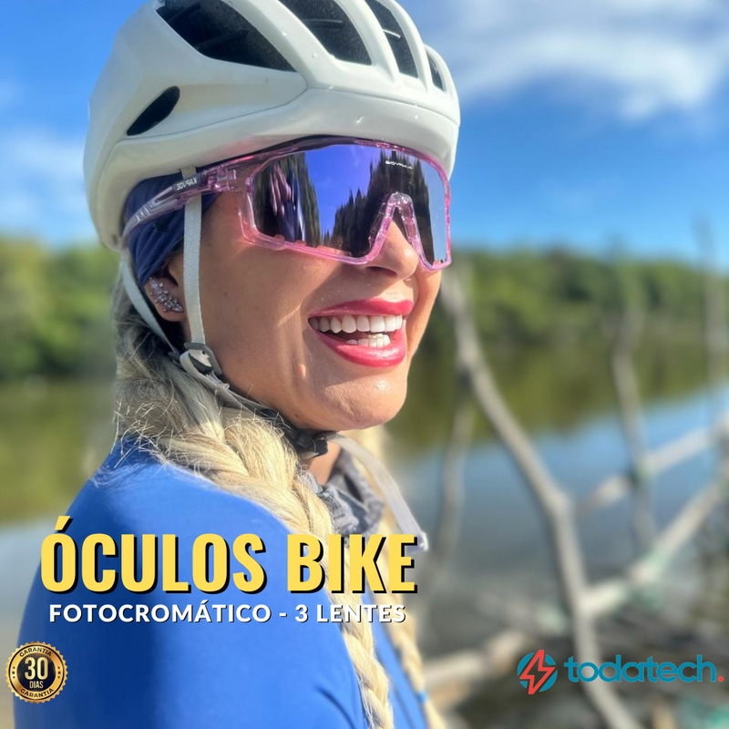 Óculos Bike Fotocromático Kap + Brinde Clip Lente de Grau
