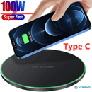 Carregador rápido sem fio para iPhone 14, 13, 12, 11 Pro Max, Samsung, Xiaomi, Motorola, Qi carregadores, indução, 100W