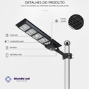 Luminária Solar Publica LED 200W - Refletor Potente para Poste Holofote com Sensor à Prova D'água