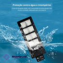 Luminária Solar Publica LED 200W - Refletor Potente para Poste Holofote com Sensor à Prova D'água
