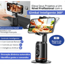 Gimbal Inteligente de Rastreamento Facial Automático para Celular - Suporte Rotativo com Controle Remoto Sem Fio