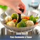 Cesto De Aço Inox Para Cozimento A Vapor Retrátil
