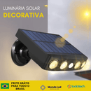 Luminária Solar Led - Luzes giratórias à prova d'água com sensor de movimento