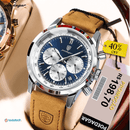 Relógio Casual Luxury Sports Couro Legítimo