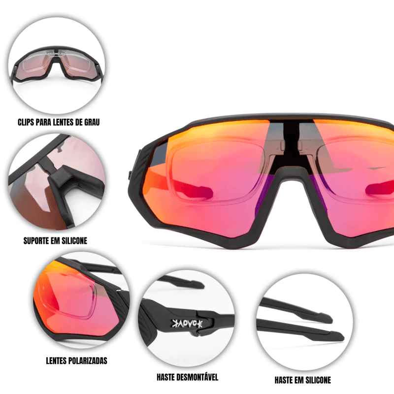 Óculos Polarizados Original Kapvoe 5 Lentes + Frete Grátis