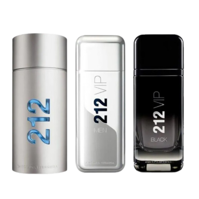 Combo de 3 Perfumes Masculinos – 212 Men, 212 Vip Men e 212 Vip Black 100ml